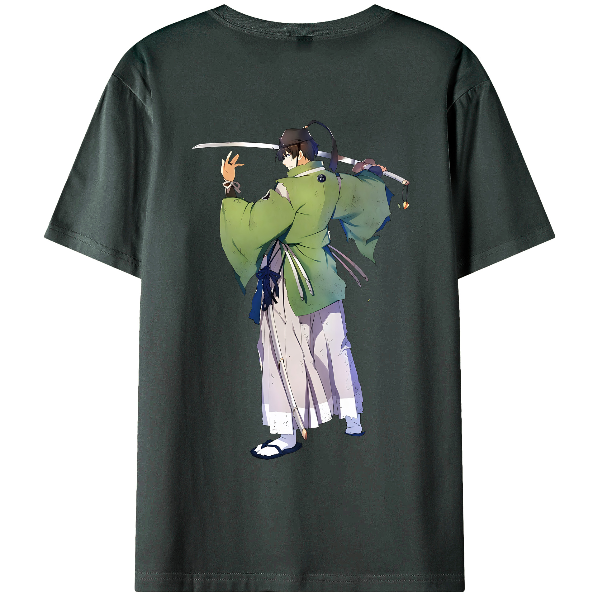 （画像用） 刀剣乱舞 Touken Ranbu 綿100％ メンズ半袖Tシャツ（バックプリント） 通気性